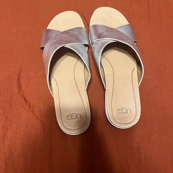 UGG Women's Silver Slide Sandals - Picture 3 of 3